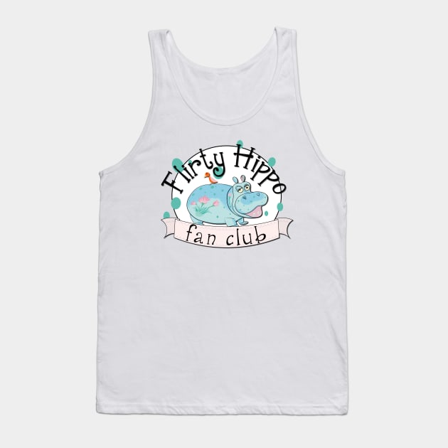 Small World Flirty Hippo Fan Club Tank Top by WearInTheWorld